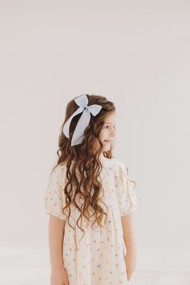 Scallop Gingham Long Tail Bow