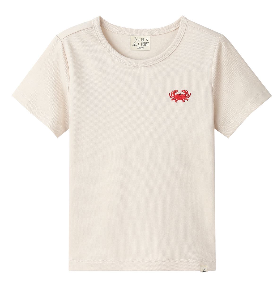 Marine Embroidered Tee | Cream Crab