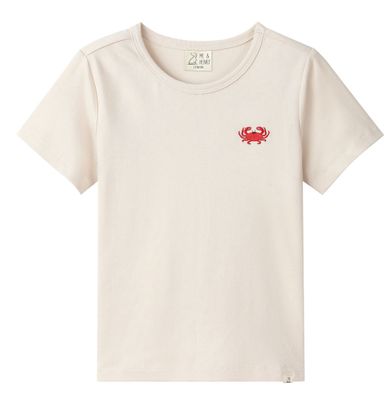 Marine Embroidered Tee | Cream Crab