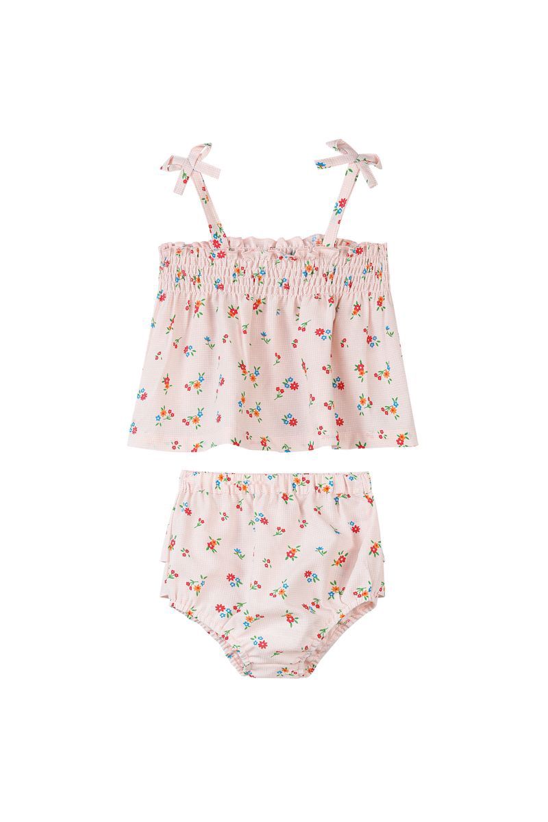 Bianca Set (2 piece set) | Pink Gingham Floral
