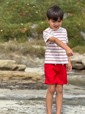 Marine Tee | Red-Blue Stripe