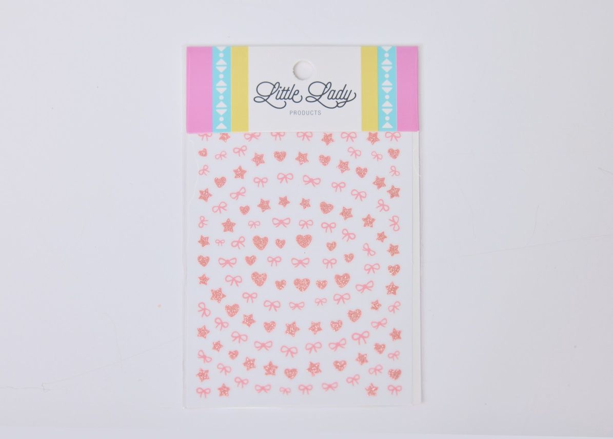 Pink Glitter Nail Stickers