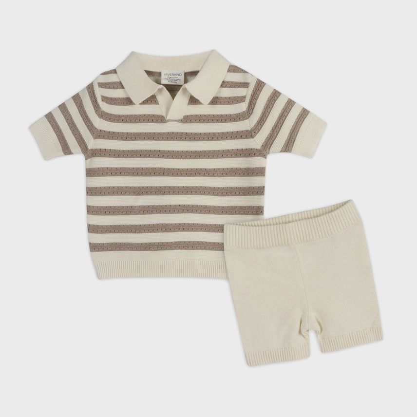Theo Textured Polo Shirt &amp; Shorts SET (Organic)