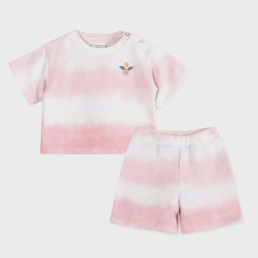 Tie Dye Cozy Tee + Shorts SET (Organic) | Pink