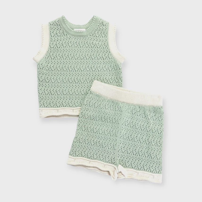 Poppy Textured Tank &amp; Shorts SET (Organic Cotton)