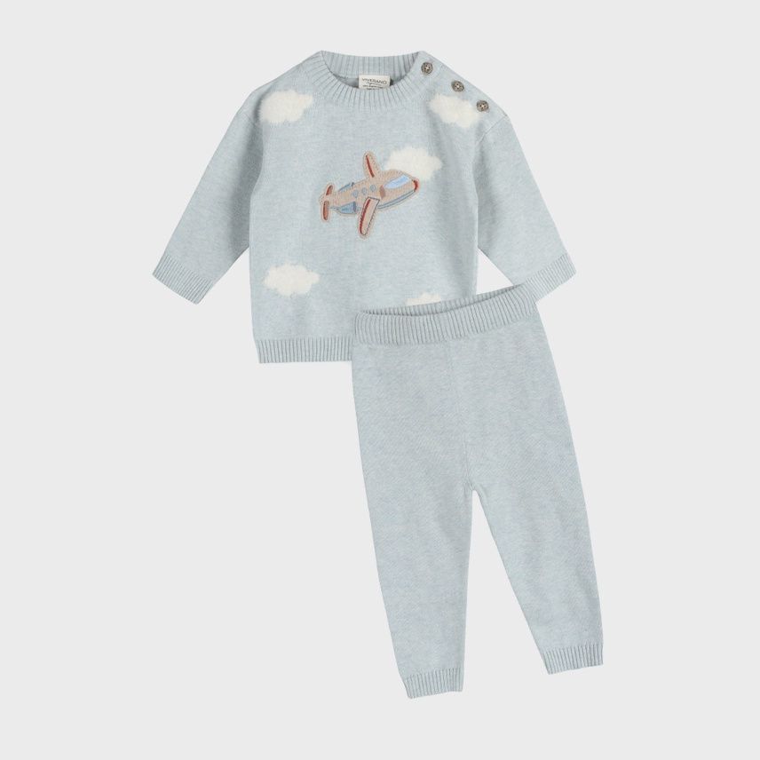 Airplane Knit Pullover &amp; Pant SET (Organic)