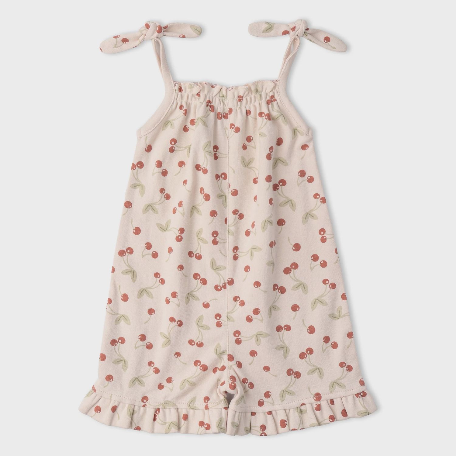 Organic Ruffle Jumpsuit | Cherry