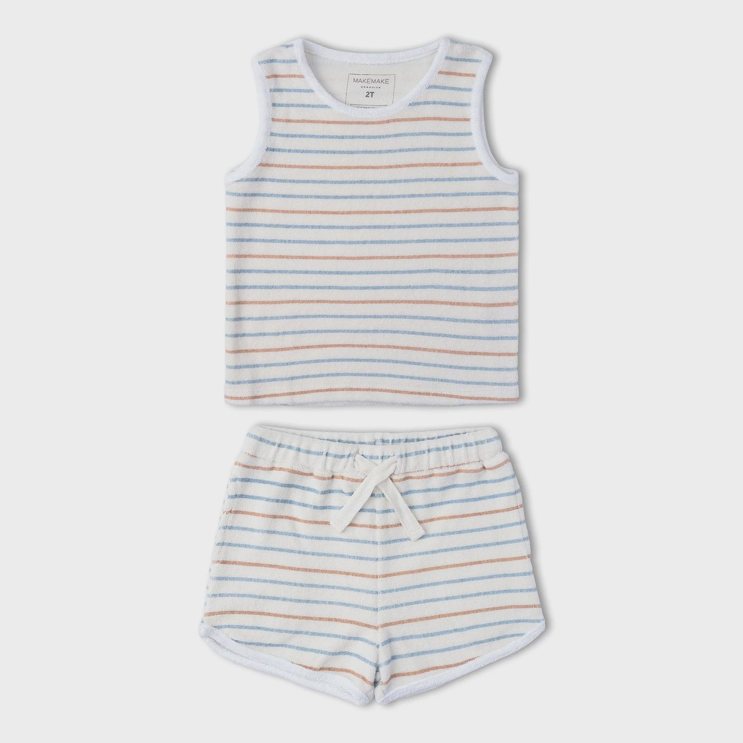 Organic Sleeveless Tee &amp; Shorts Set | Cabana Stripes