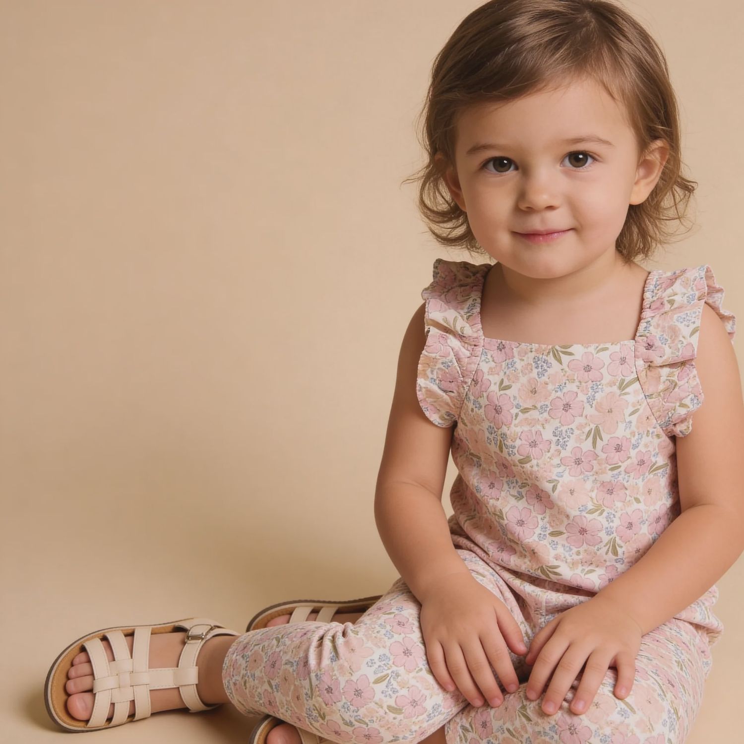 Organic Flutter Romper | Peony