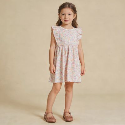Organic Flutter Dress | Peony