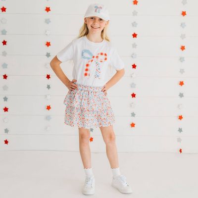 Patriotic Floral Skort