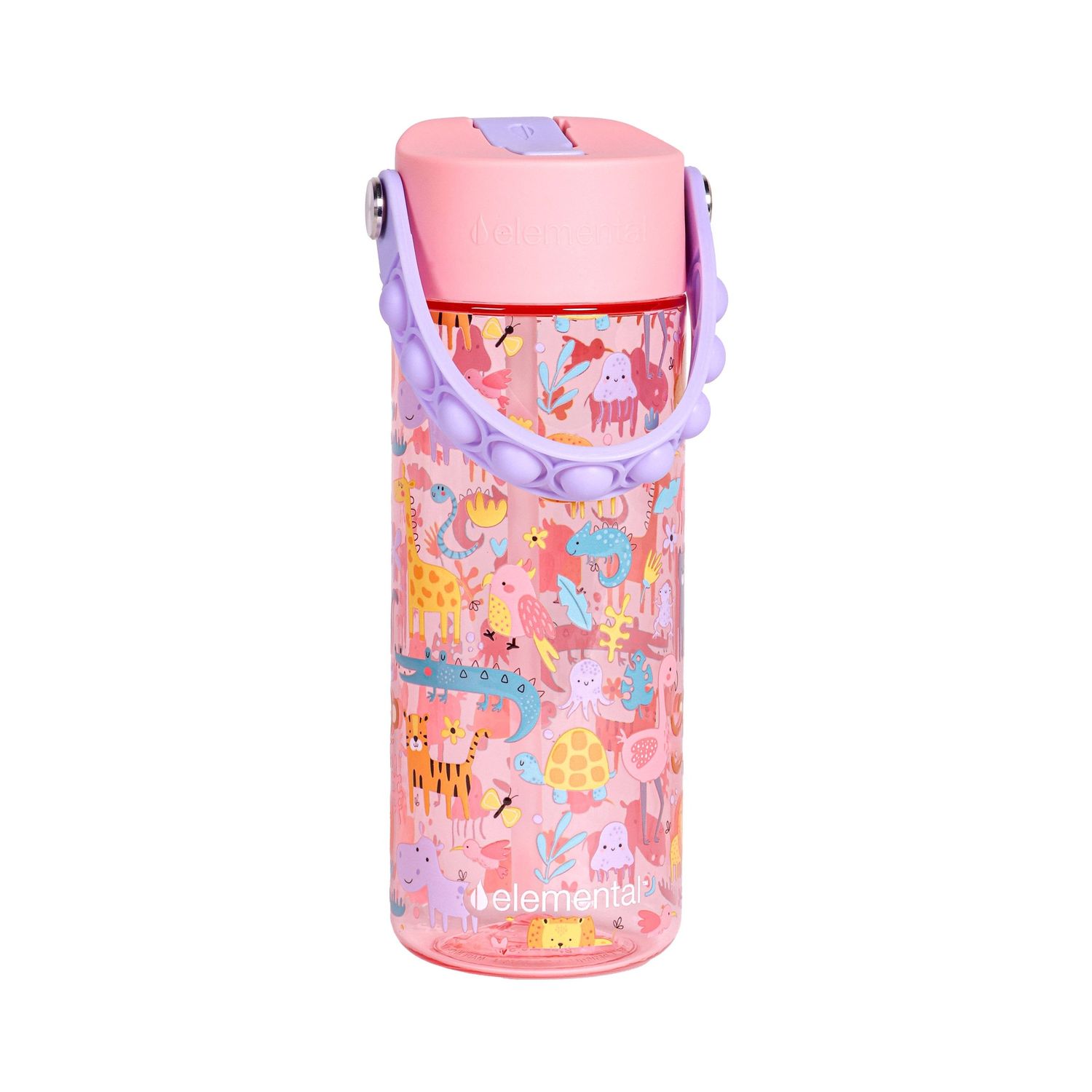 Splash Pop Fidget Handle Bottle 18oz | Pink Safari