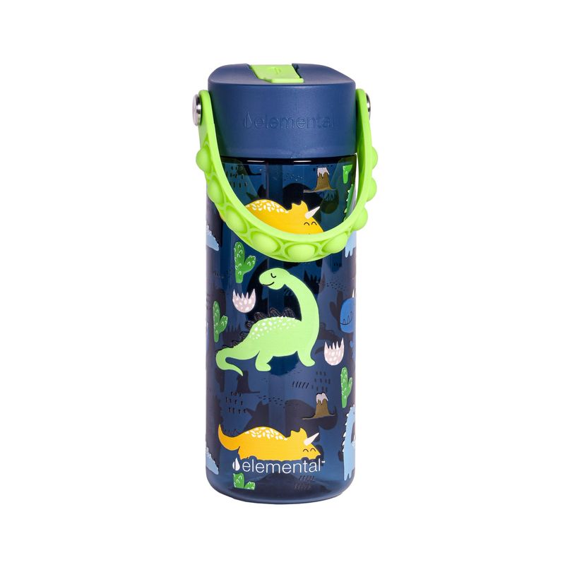 Splash Pop Fidget Handle Bottle 18oz | Dinosaur Navy