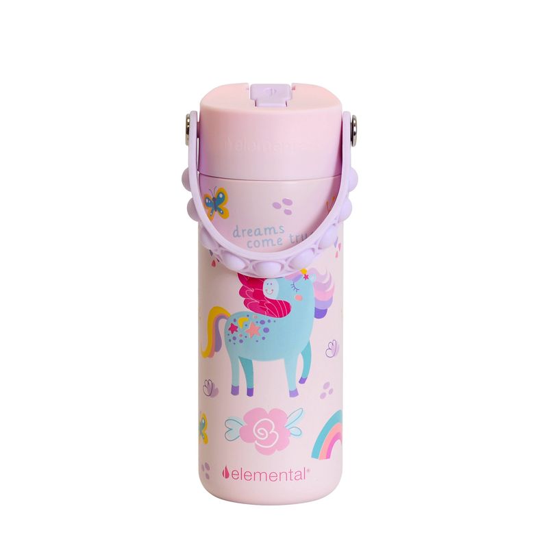 Core Insulated Pop Fidget Handle Bottle 18oz | Unicorn Rainbow