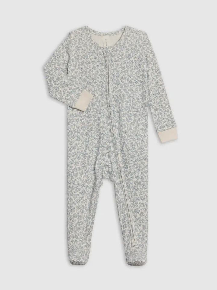 Peyton Zipper Sleeper | Narelle Floral - Ivory+Sea