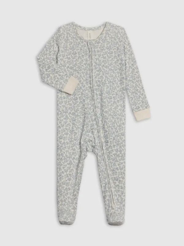 Peyton Zipper Sleeper | Narelle Floral - Ivory+Sea