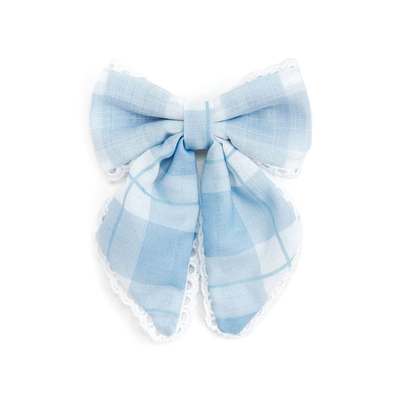 Blue Plaid Bow Clip