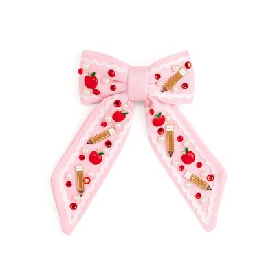 Apple Gemstone Bow Clip | Hair Bows | Back To School