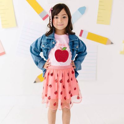 Apple Gemstone Bow Clip | Hair Bows | Back To School