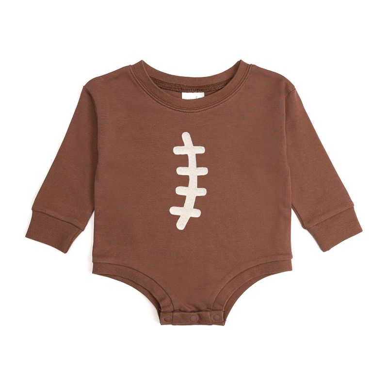 Football Lace Patch Long Sleeve Romper