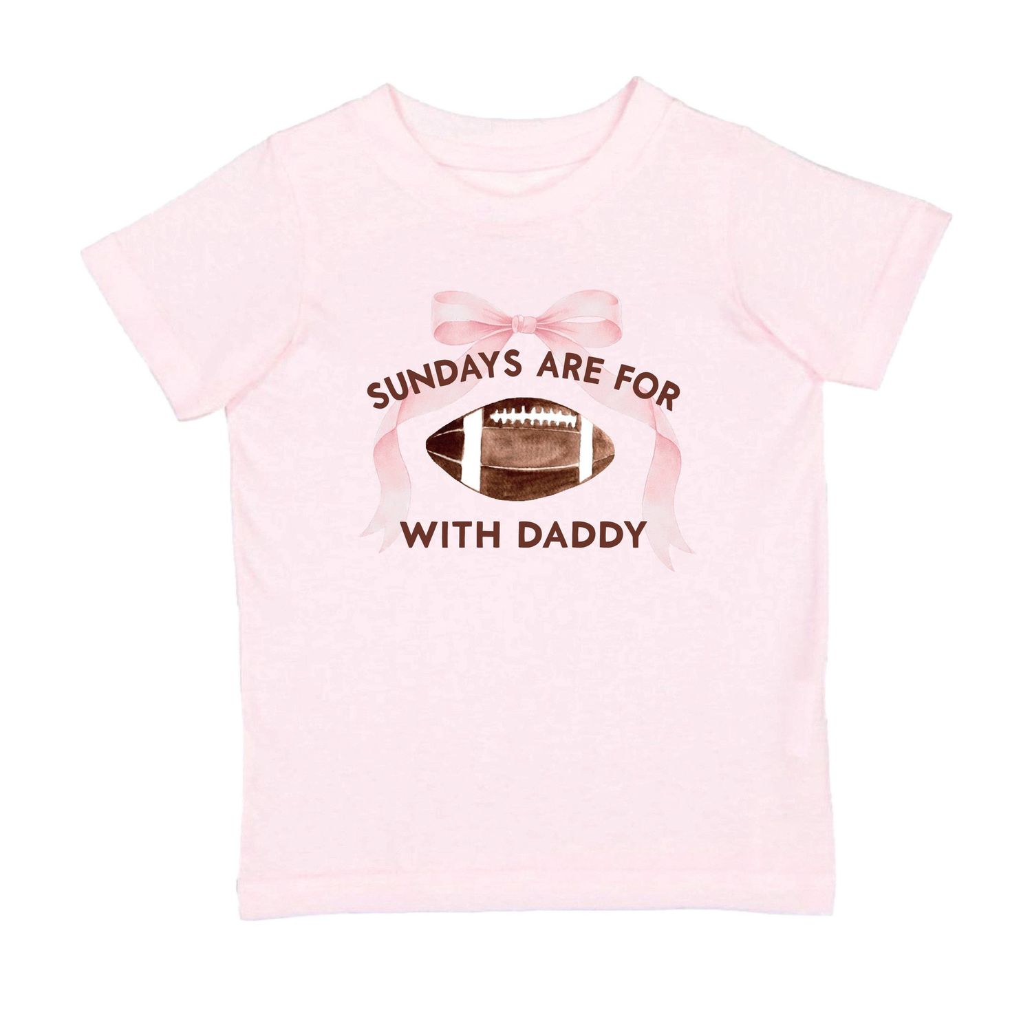 Sundays Are For Football Short Sleeve T-Shirt | PINK, Size: 3T