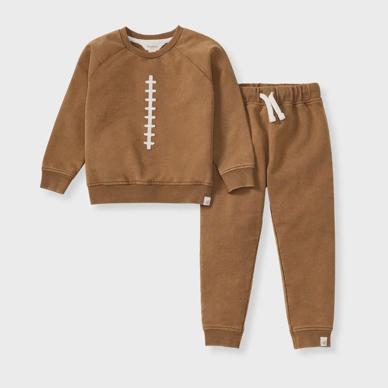 Acid Wash Football Sweatshirt SET