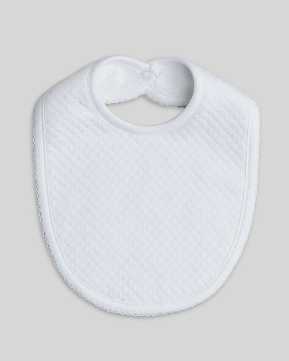 Quilted Baby Bib | White