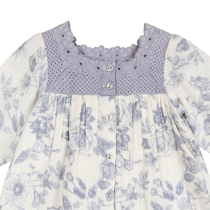 Claudia Floral Baby Dress &amp; Bloomer Set (Organic Muslin)