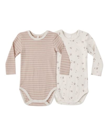 Ribbed Bodysuit 2PK | Dusty Rose, Ditsy
