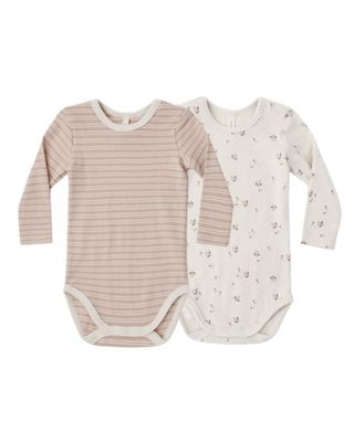 Ribbed Bodysuit 2PK | Dusty Rose, Ditsy