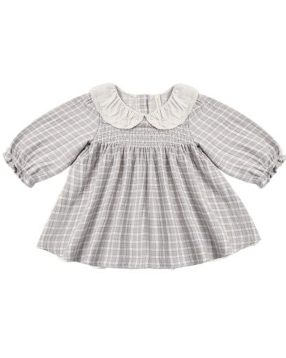 CALLIE DRESS BLUE GINGHAM, Size: 0-3M