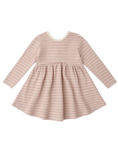 RIBBED LONG SLEEVE DRESS | Dusty Rose