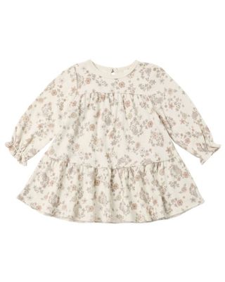 TIERED JERSEY DRESS FLORAL VINE