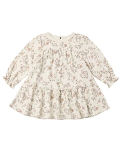 TIERED JERSEY DRESS FLORAL VINE, Size: 0-3M