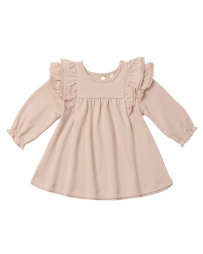 FLUTTER DRESS | Dusty Rose, Size: 0-3M