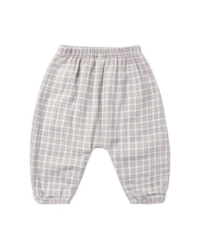 WOVEN PANT BLUE GINGHAM, Size: 0-3M