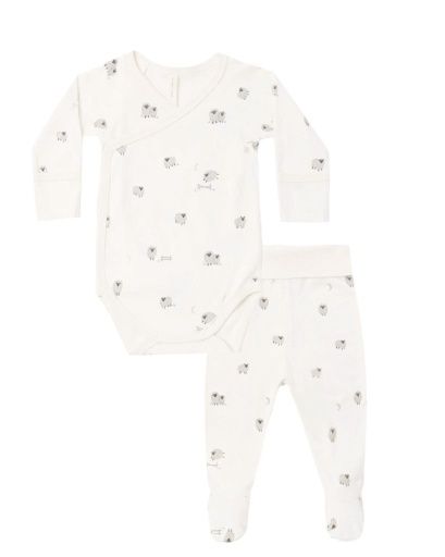 SIDE SNAP BODYSUIT + PANT SET SHEEP