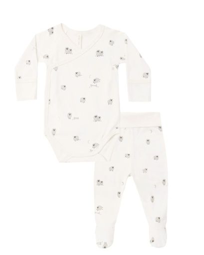 SIDE SNAP BODYSUIT + PANT SET SHEEP, Size: 0-3M