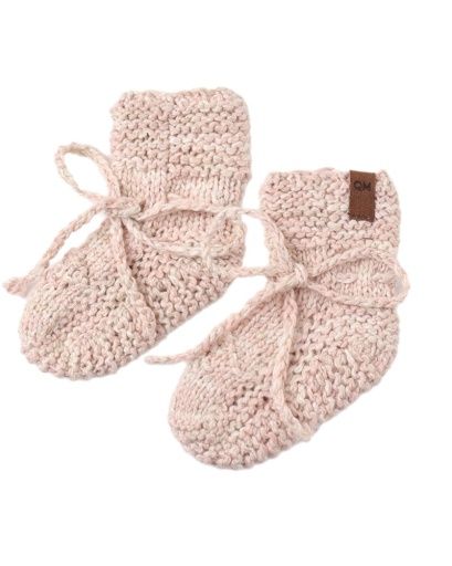 KNIT BOOTIES DUSTY ROSE SPECKLE