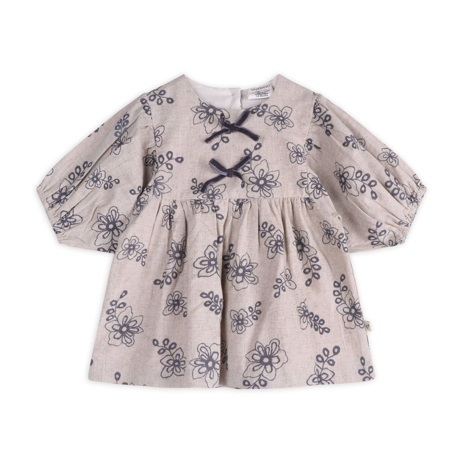 Theresa Floral Dress Bows &amp; Bloomer Set (Organic), Color: Natural, Size: 6-12M