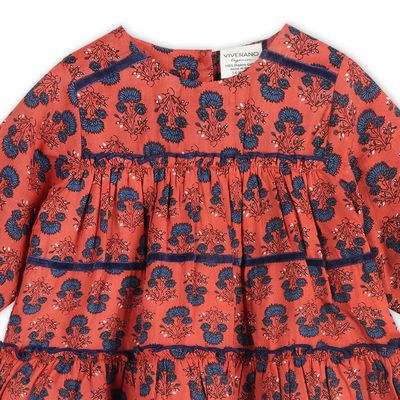 Isadora Tiered Floral Dress &amp; Bloomer (Organic)