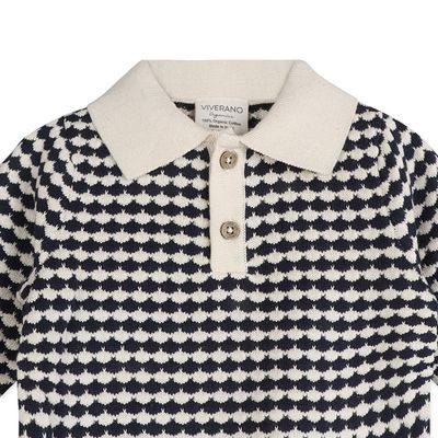 Leo Textured Knit Polo Baby Pullover &amp; Pant (Organic Cotton)