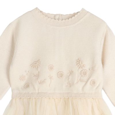 Clara Floral Knit Baby Tutu Dress (Organic Cotton)