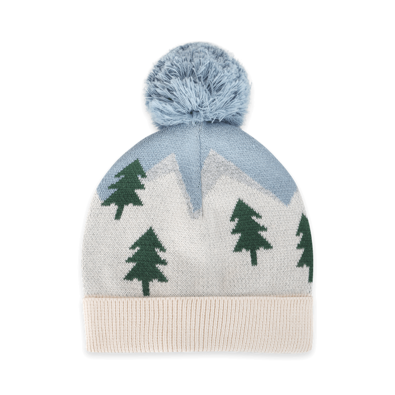 Alpine Peaks Knit Baby Beanie w/ Pom