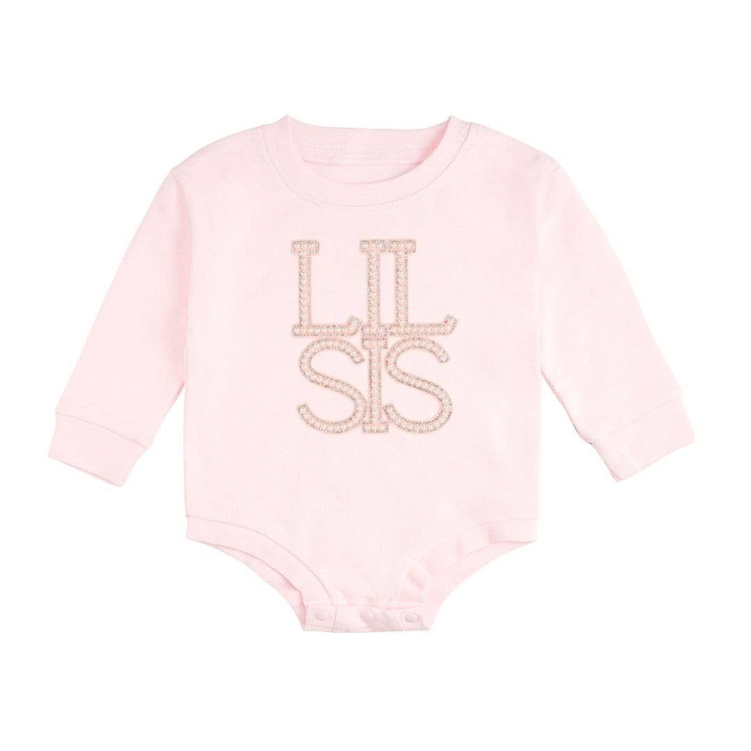 Lil Sis Pearl Patch Romper, Size: 3-6M
