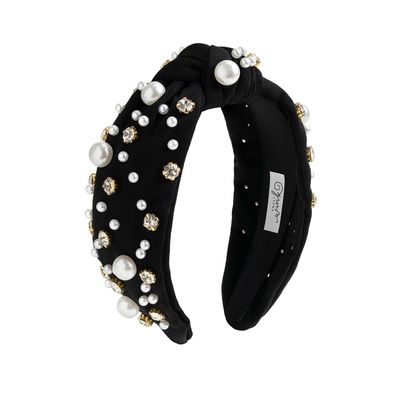 Black Pearl Gemstone Headband