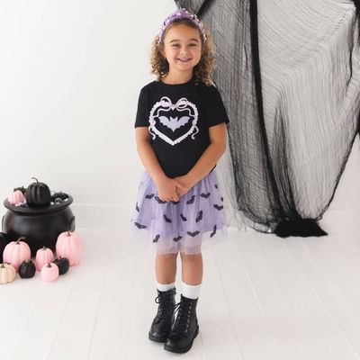 Sequin Bat Halloween Tutu Skirt