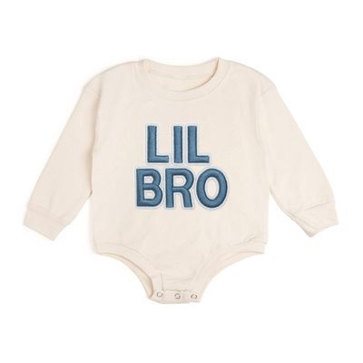 Lil Bro Embroidered Patch Romper | Family Fun