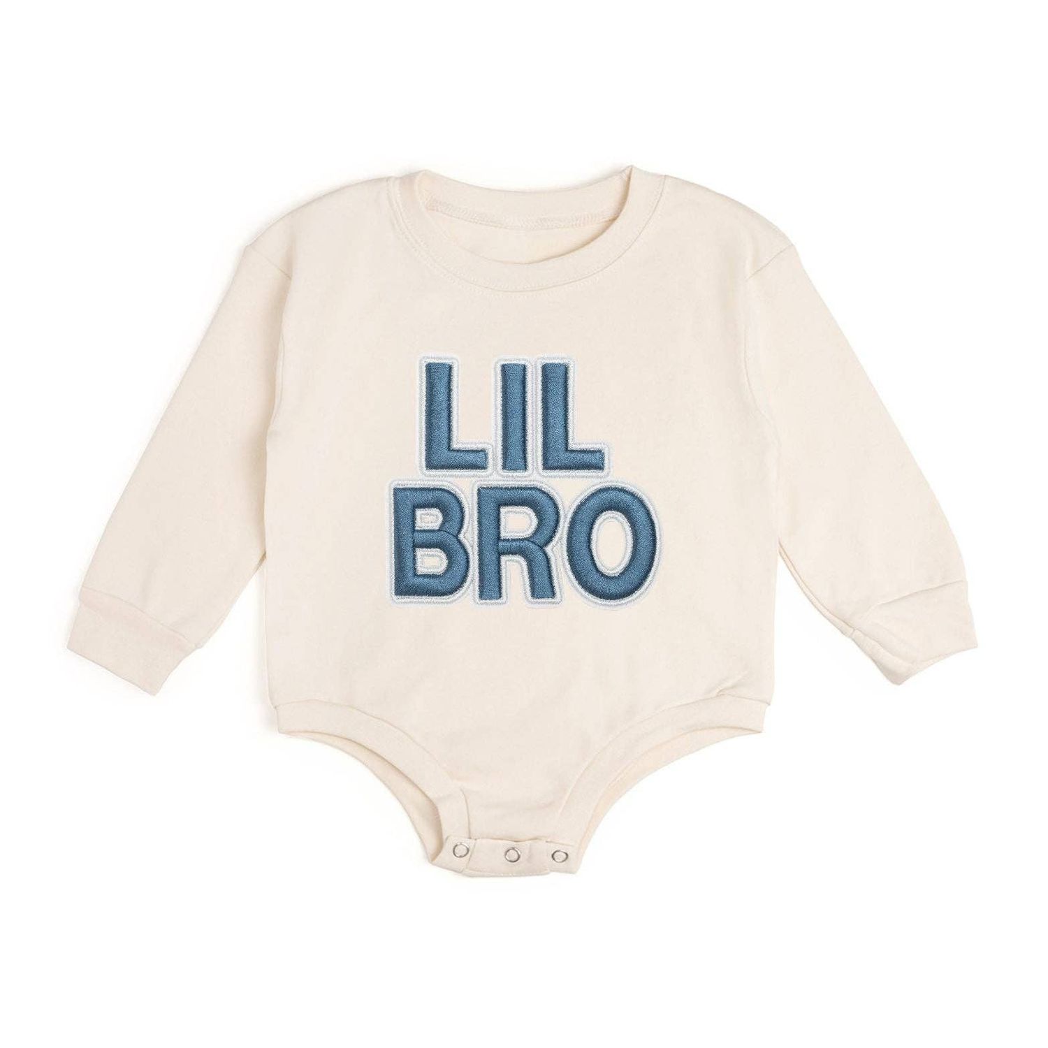 Lil Bro Embroidered Patch Romper | Family Fun, Size: 0-3M