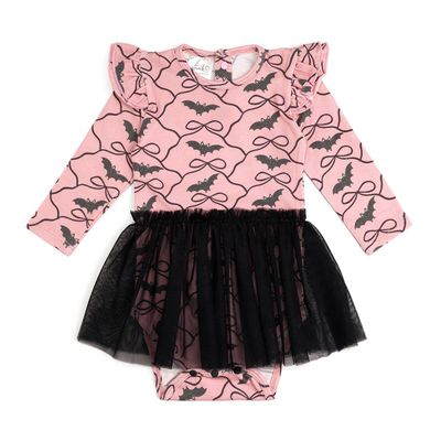 Bat Trellis Halloween Tutu Bodysuit